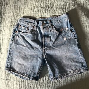 Levi's Light Blue Distressed Denim Women's Shorts